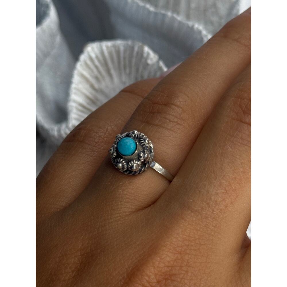 925 Sterling Silver Turquoise Ring Size 7 - Picture 7 of 7
